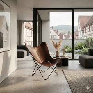 Schmetterlingsessel - Butterfly Chair - Rindsleder brown